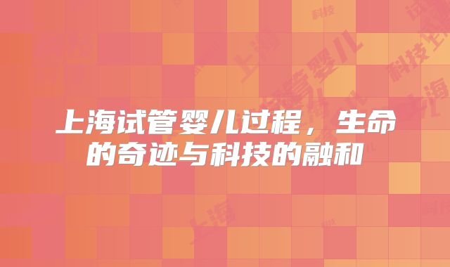 上海试管婴儿过程，生命的奇迹与科技的融和