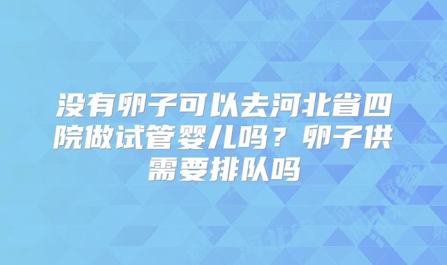 没有卵子可以去河北省四院做试管婴儿吗?卵子供需要排队吗