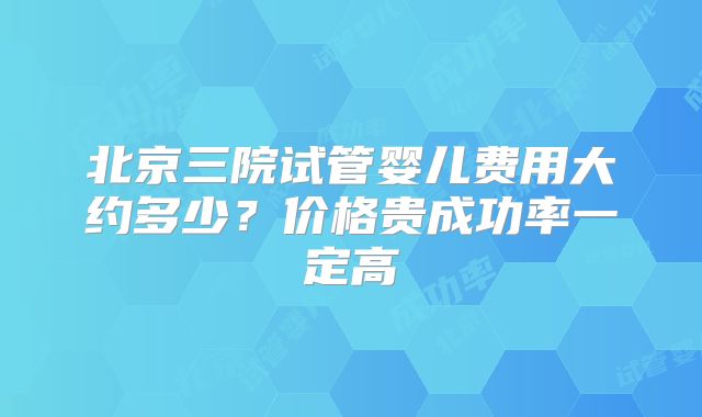 北京三院试管婴儿费用大约多少?价格贵成功率一定高
