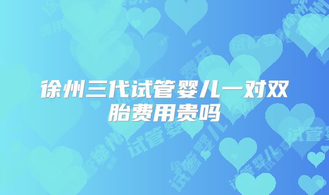 徐州三代试管婴儿一对双胎费用贵吗