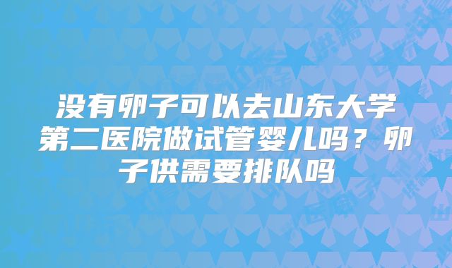 没有卵子可以去山东大学第二医院做试管婴儿吗？卵子供需要排队吗