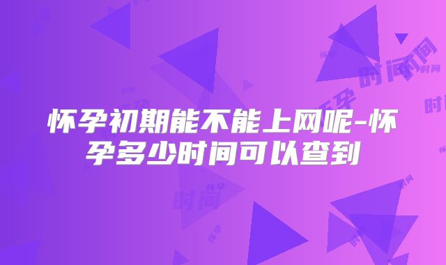 怀孕初期能不能上网呢-怀孕多少时间可以查到