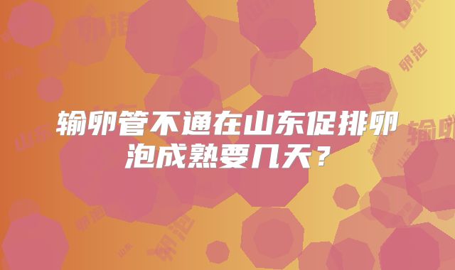 输卵管不通在山东促排卵泡成熟要几天？