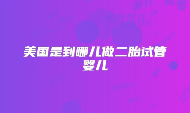 美国是到哪儿做二胎试管婴儿