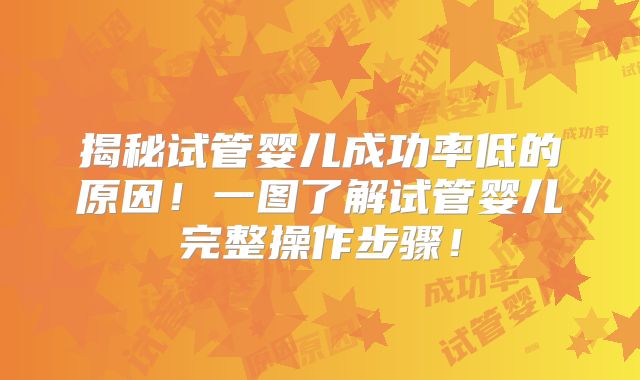揭秘试管婴儿成功率低的原因！一图了解试管婴儿完整操作步骤！