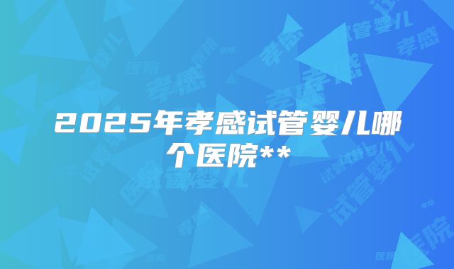 2025年孝感试管婴儿哪个医院**