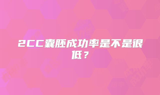2CC囊胚成功率是不是很低？