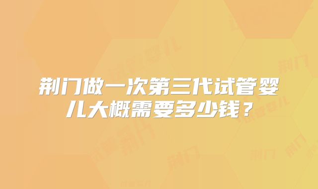 荆门做一次第三代试管婴儿大概需要多少钱?
