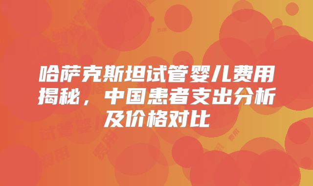 哈萨克斯坦试管婴儿费用揭秘，中国患者支出分析及价格对比