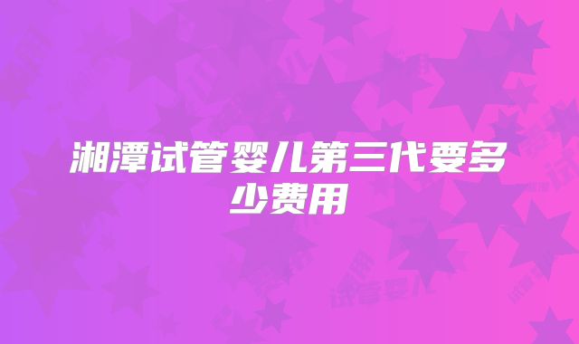 湘潭试管婴儿第三代要多少费用