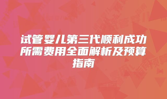 试管婴儿第三代顺利成功所需费用全面解析及预算指南