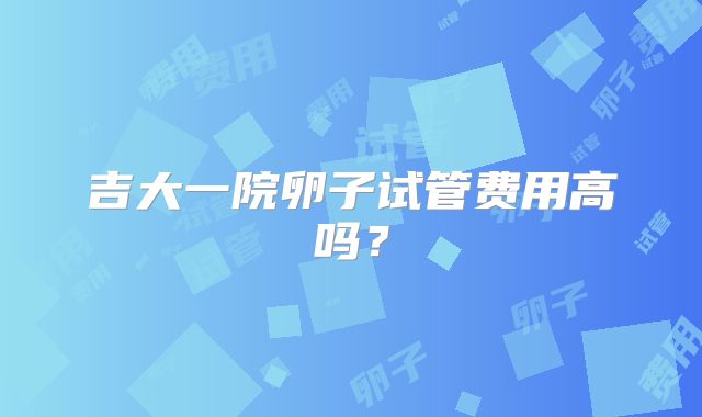 吉大一院卵子试管费用高吗？