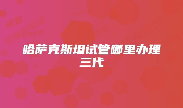 哈萨克斯坦试管哪里办理三代