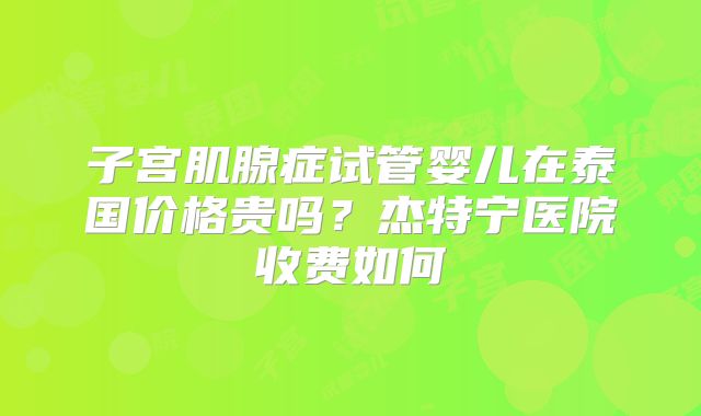 子宫肌腺症试管婴儿在泰国价格贵吗?杰特宁医院收费如何