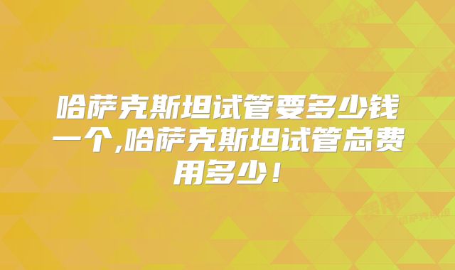 哈萨克斯坦试管要多少钱一个,哈萨克斯坦试管总费用多少！