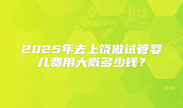 2025年去上饶做试管婴儿费用大概多少钱？