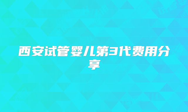 西安试管婴儿第3代费用分享