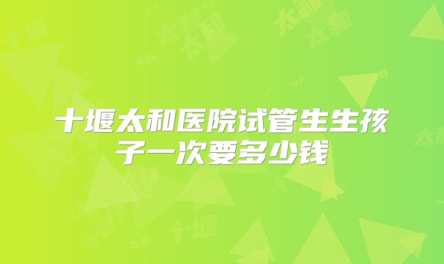 十堰太和医院试管生生孩子一次要多少钱