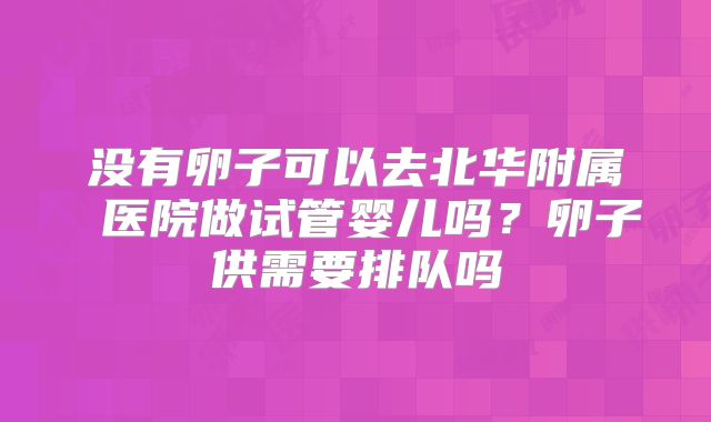 没有卵子可以去北华附属 医院做试管婴儿吗?卵子供需要排队吗