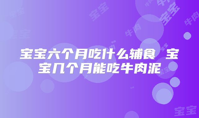 宝宝六个月吃什么辅食 宝宝几个月能吃牛肉泥