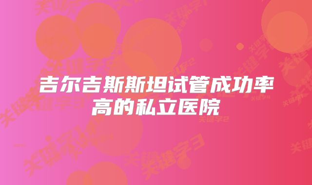 吉尔吉斯斯坦试管成功率高的私立医院