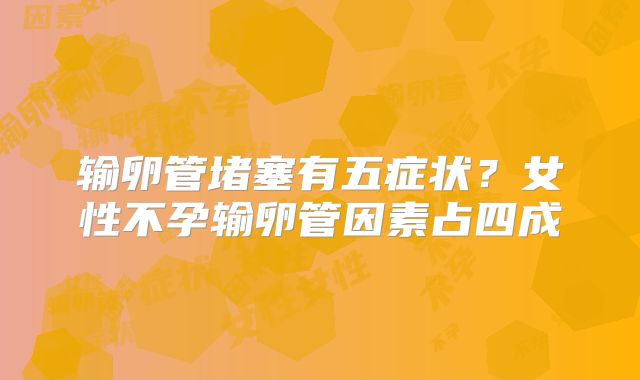 输卵管堵塞有五症状？女性不孕输卵管因素占四成