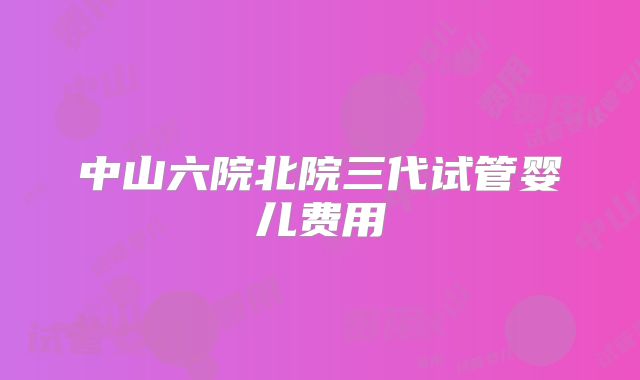 中山六院北院三代试管婴儿费用