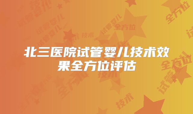 北三医院试管婴儿技术效果全方位评估