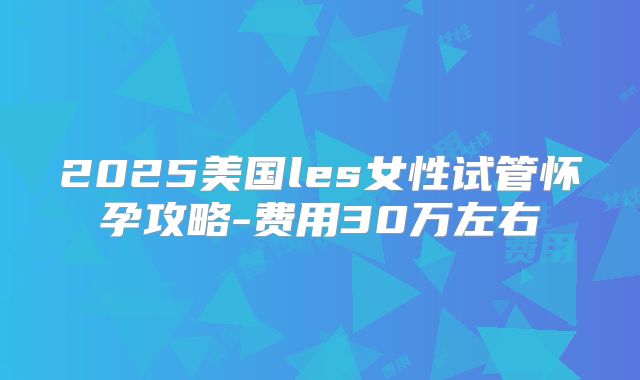 2025美国les女性试管怀孕攻略-费用30万左右