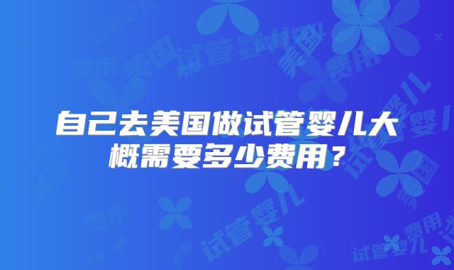 自己去美国做试管婴儿大概需要多少费用?