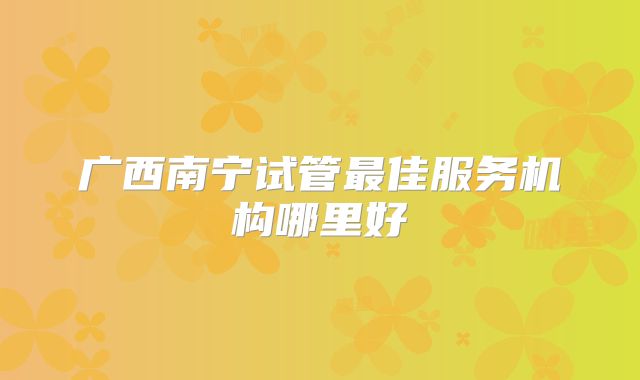 广西南宁试管最佳服务机构哪里好