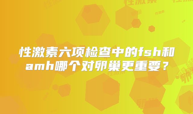 性激素六项检查中的fsh和amh哪个对卵巢更重要？