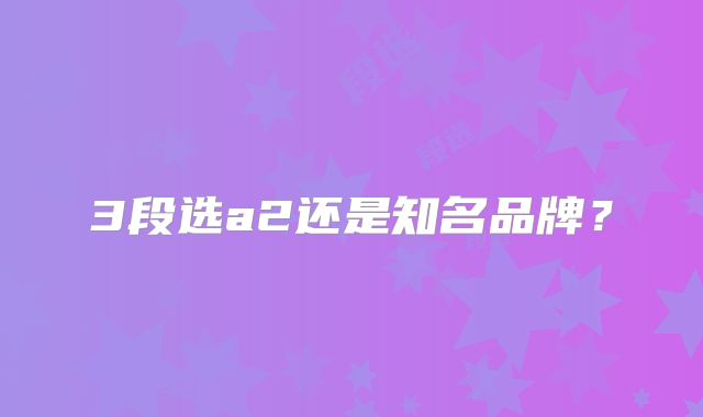 3段选a2还是知名品牌?