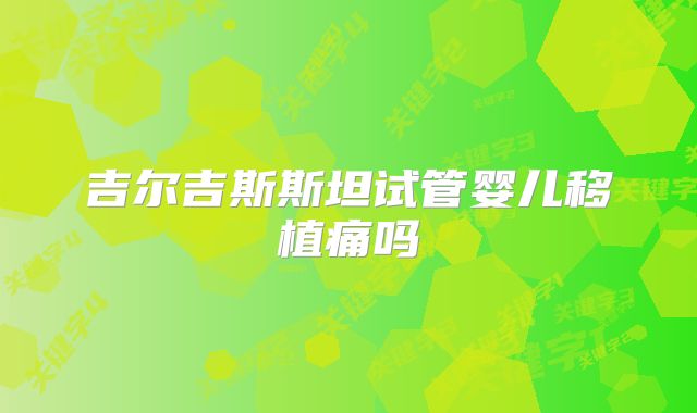 吉尔吉斯斯坦试管婴儿移植痛吗