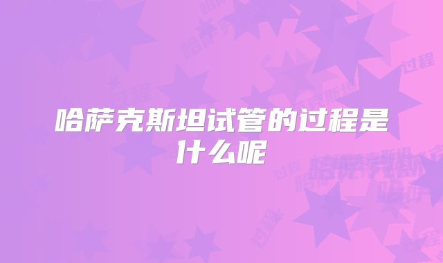 哈萨克斯坦试管的过程是什么呢