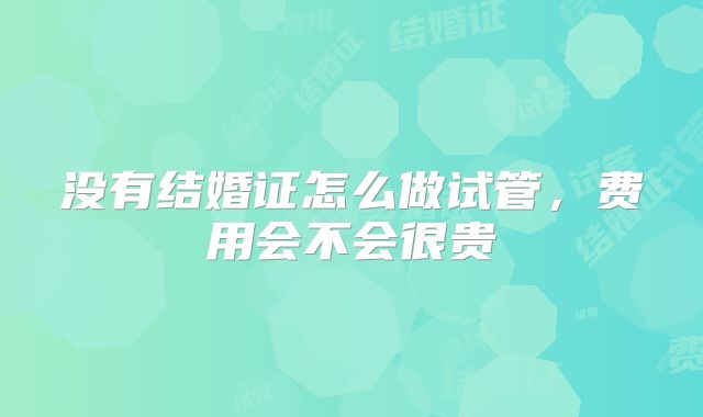 没有结婚证怎么做试管，费用会不会很贵