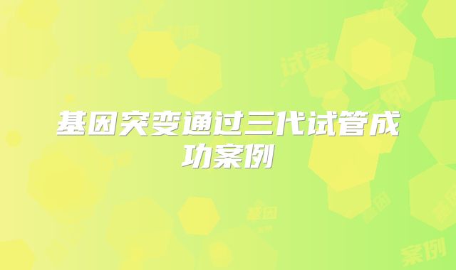 基因突变通过三代试管成功案例
