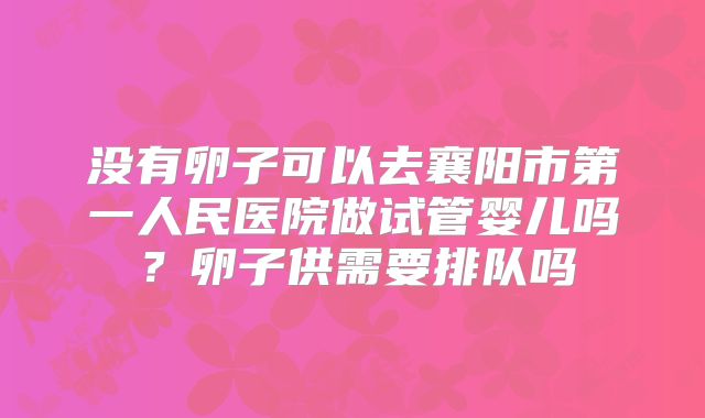 没有卵子可以去襄阳市第一人民医院做试管婴儿吗？卵子供需要排队吗