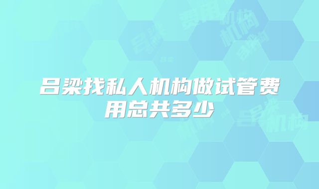 吕梁找私人机构做试管费用总共多少