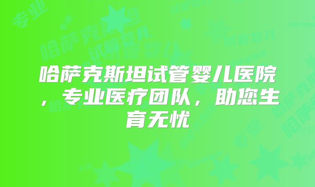 哈萨克斯坦试管婴儿医院，专业医疗团队，助您生育无忧