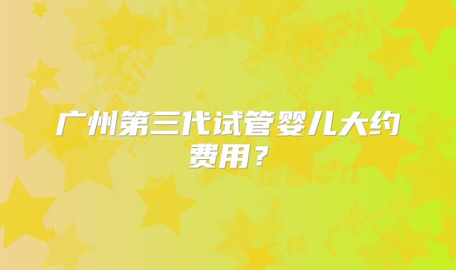 广州第三代试管婴儿大约费用?