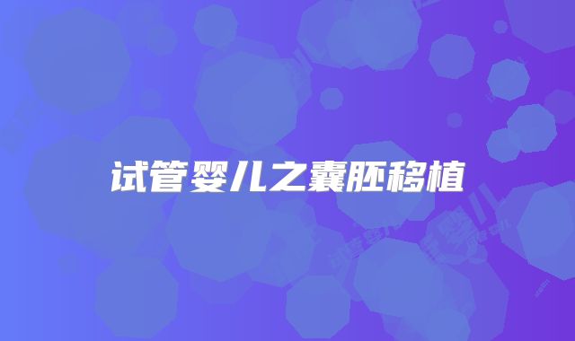 试管婴儿之囊胚移植