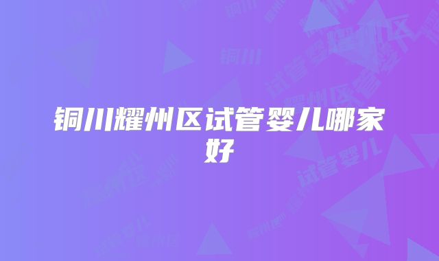 铜川耀州区试管婴儿哪家好