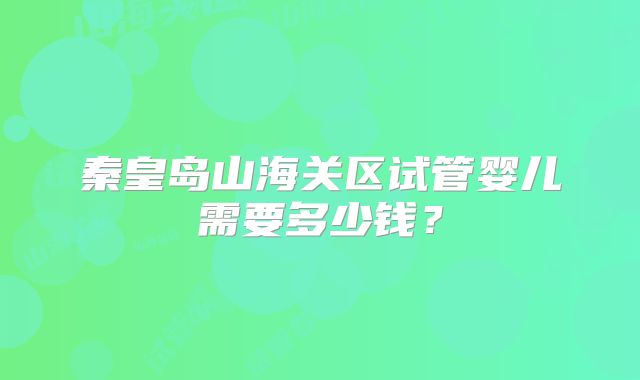 秦皇岛山海关区试管婴儿需要多少钱？