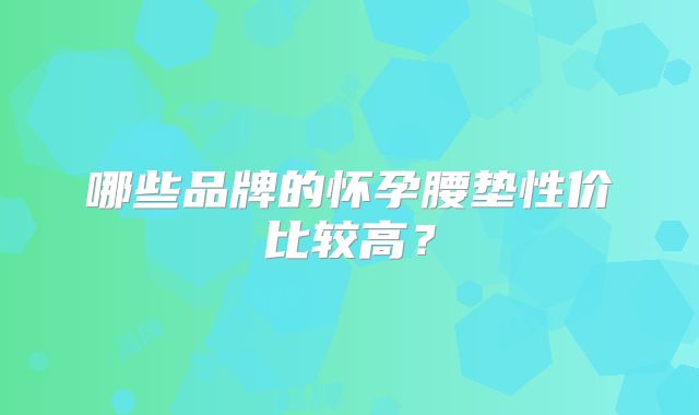 哪些品牌的怀孕腰垫性价比较高?