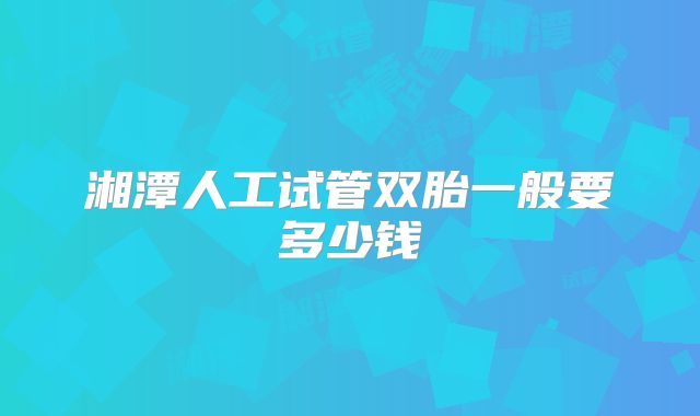 湘潭人工试管双胎一般要多少钱