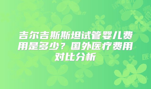 吉尔吉斯斯坦试管婴儿费用是多少？国外医疗费用对比分析