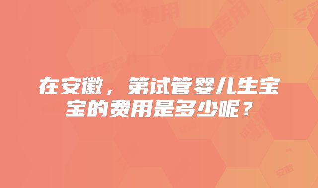 在安徽,第试管婴儿生宝宝的费用是多少呢?