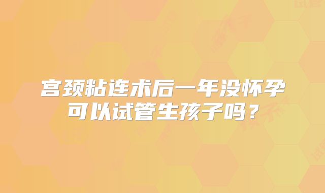 宫颈粘连术后一年没怀孕可以试管生孩子吗?