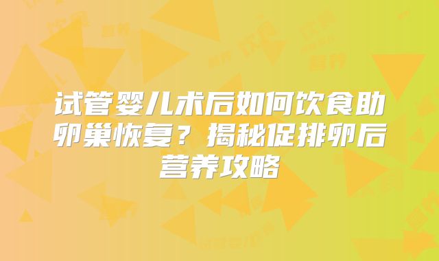 试管婴儿术后如何饮食助卵巢恢复？揭秘促排卵后营养攻略